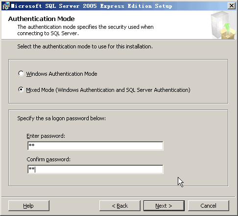 SQL Server 2005 express 安装过程