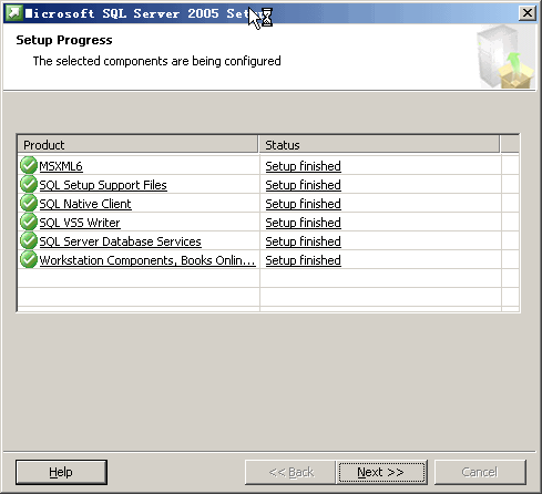 SQL Server 2005 express 安装过程