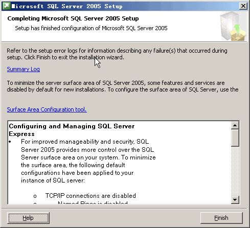 SQL Server 2005 express 安装过程